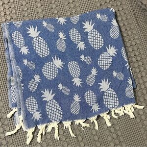 Sweet Mango Blue Pineapple Turkish Towel/ Coverup 100% cotton